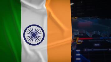 The India flag and Business chart for Background concept 3d rendering. photo