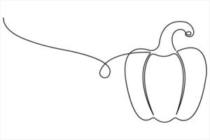 Capsicum continuous one line art drawing of illustration vector