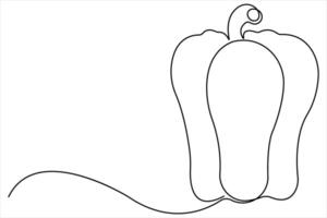 Capsicum continuous one line art drawing of illustration vector