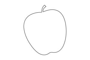 Continuous one single line art drawing of apples icon organic food vector