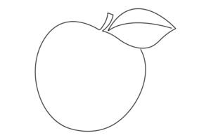 Continuous one single line art drawing of apples icon organic food vector