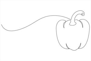 Capsicum continuous one line art drawing of illustration vector
