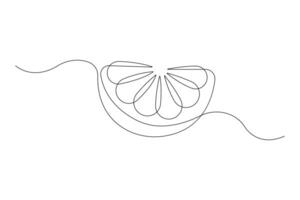 abstract continuous one single line art drawing of icon orange fruit in sketch vector