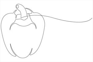 Capsicum continuous one line art drawing of illustration vector