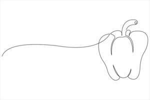 Capsicum continuous one line art drawing of illustration vector