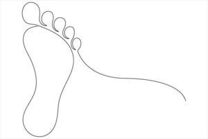 Continuous one line art drawing of human footprint vector