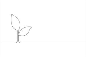 Ecology Sustainable continuous single line art, Nature Planet one line vector