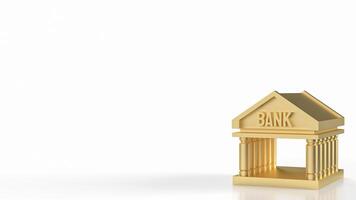 The Bank building symbol and coins for Business concept 3d rendering. photo