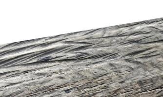 View of wood or wooden table top corner Isolated on white background photo