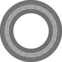monochrome black round Yakut ornament. Endless circle, border, frame of the northern peoples of the Far East. vector