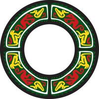round colored border ornament. Native American tribes framework, circle. vector