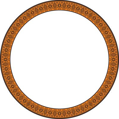 round Indian patterns. National circle ornaments, borders, frames. orange decorations of the peoples of South America, Maya, Inca, Aztecs. Print for fabric, paper, textile.