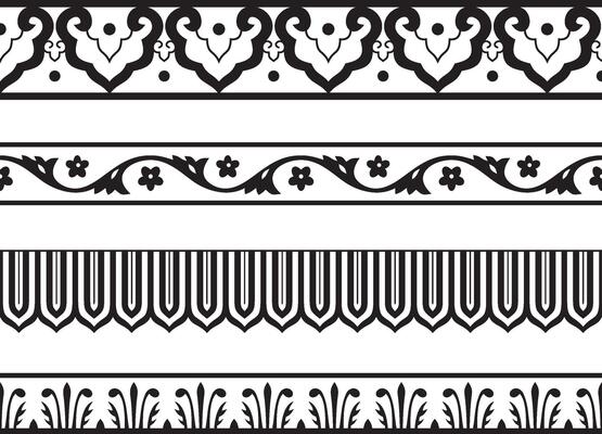 seamless monochrome chinese ornament.Endless pattern of the peoples of the east.