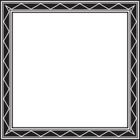 monochrome black square Yakut ornament. An endless rectangular border, a frame of the northern peoples of the Far East. vector