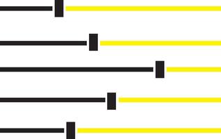 simple abestract volume slider icon set, volume adjustment level indicator bar icon set, black, yellow color horizontal slider button set, illustration vector