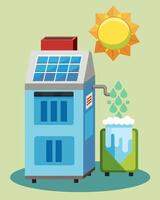 A fixed ice maker that is not only energyefficient but also costeffective due to its use of solar power.. illustration. vector