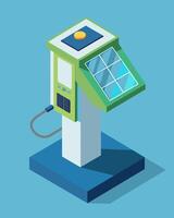 A hightech charging dock with advanced solar panels providing a reliable and renewable energy source for all your gadgets.. illustration. vector
