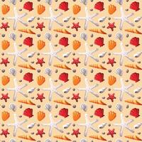 sea shell summer pattern background vector