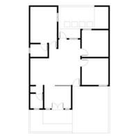 Black and White floor plan of a modern unfurnished house for your design. Suburban house blueprint. Architectural background. eps 10 vector