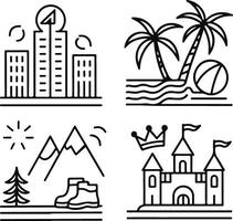 a set of location icon. point illustration sign vector