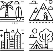 a set of location icon. point illustration sign vector