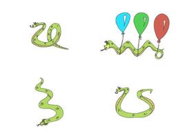 amazing interesting snakes different situations vector