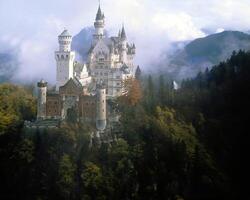 German architecture, buildings in Germany background. Houses, castles and sculptures photo