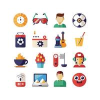 Hobbies and Interests Icon Set Collection for Documents, Websites and Mobile Applications vector