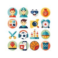 Hobbies and Interests Icon Set Collection for Documents, Websites and Mobile Applications vector