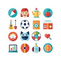 Hobbies and Interests Icon Set Collection for Documents, Websites and Mobile Applications vector