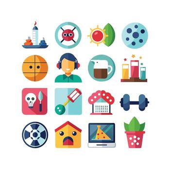 Hobbies and Interests Icon Set Collection for Documents, Websites and Mobile Applications vector