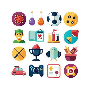 aficiones y intereses icono conjunto colección para documentos, sitios web y móvil aplicaciones vector