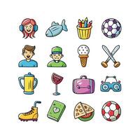 Hobbies and Interests Icon Set Collection for Documents, Websites and Mobile Applications vector