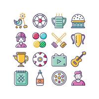 Hobbies and Interests Icon Set Collection for Documents, Websites and Mobile Applications vector