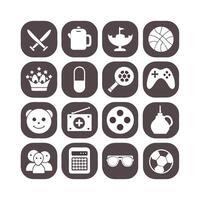 Hobbies and Interests Icon Set Collection for Documents, Websites and Mobile Applications vector