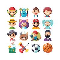 Hobbies and Interests Icon Set Collection for Documents, Websites and Mobile Applications vector