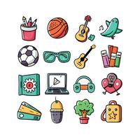 Hobbies and Interests Icon Set Collection for Documents, Websites and Mobile Applications vector