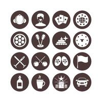 Hobbies and Interests Icon Set Collection for Documents, Websites and Mobile Applications vector