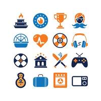 Hobbies and Interests Icon Set Collection for Documents, Websites and Mobile Applications vector