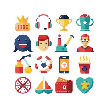 Hobbies and Interests Icon Set Collection for Documents, Websites and Mobile Applications vector