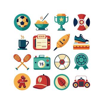 aficiones y intereses icono conjunto colección para documentos, sitios web y móvil aplicaciones vector