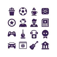 Hobbies and Interests Icon Set Collection for Documents, Websites and Mobile Applications vector