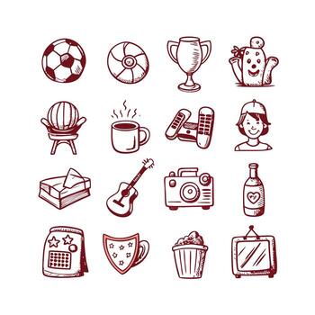 Hobbies and Interests Icon Set Collection for Documents, Websites and Mobile Applications vector