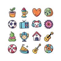 Hobbies and Interests Icon Set Collection for Documents, Websites and Mobile Applications vector