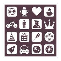 Hobbies and Interests Icon Set Collection for Documents, Websites and Mobile Applications vector
