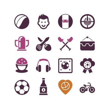 Hobbies and Interests Icon Set Collection for Documents, Websites and Mobile Applications vector