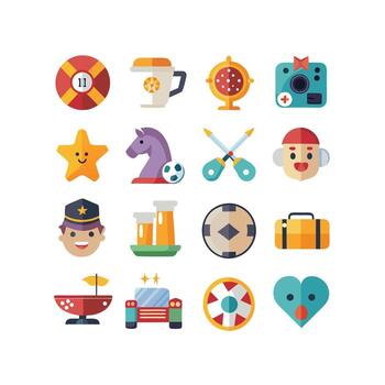 aficiones y intereses icono conjunto colección para documentos, sitios web y móvil aplicaciones vector