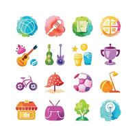 Hobbies and Interests Icon Set Collection for Documents, Websites and Mobile Applications vector