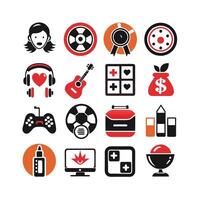 Hobbies and Interests Icon Set Collection for Documents, Websites and Mobile Applications vector