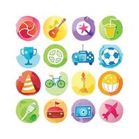 Hobbies and Interests Icon Set Collection for Documents, Websites and Mobile Applications vector